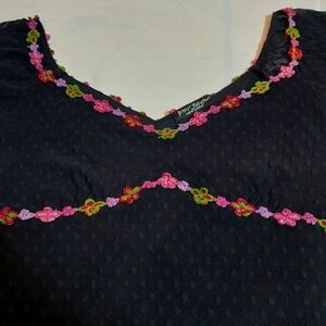 Vintage Betsey Johnson black lace dress